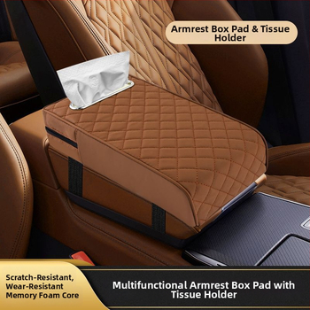 Automašīnas rokasbalsta pagarinājums ar atmiņas putām — universāls centrālais rokasbalsta segums un salvetēm kārbas vāciņš