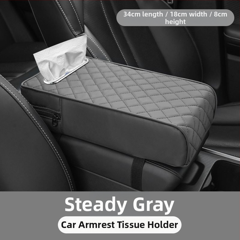 Automašīnas rokasbalsta pagarinājums ar atmiņas putām — universāls centrālais rokasbalsta segums un salvetēm kārbas vāciņš
