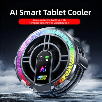 Таблетен охладител-стойка с TYPE-C интерфейс, полупроводников охлаждащ материал, ABS корпус, проводна връзка; съвместим с таблети/iPad.