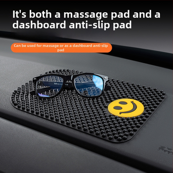 Centra konsoles roktura spilventiņš, karikatūras stila, masāža ar lieliem graudiem, pretslīdējošs mats automa tabulā, Bevis PVC, logotipa drukāšana, pielāgošana