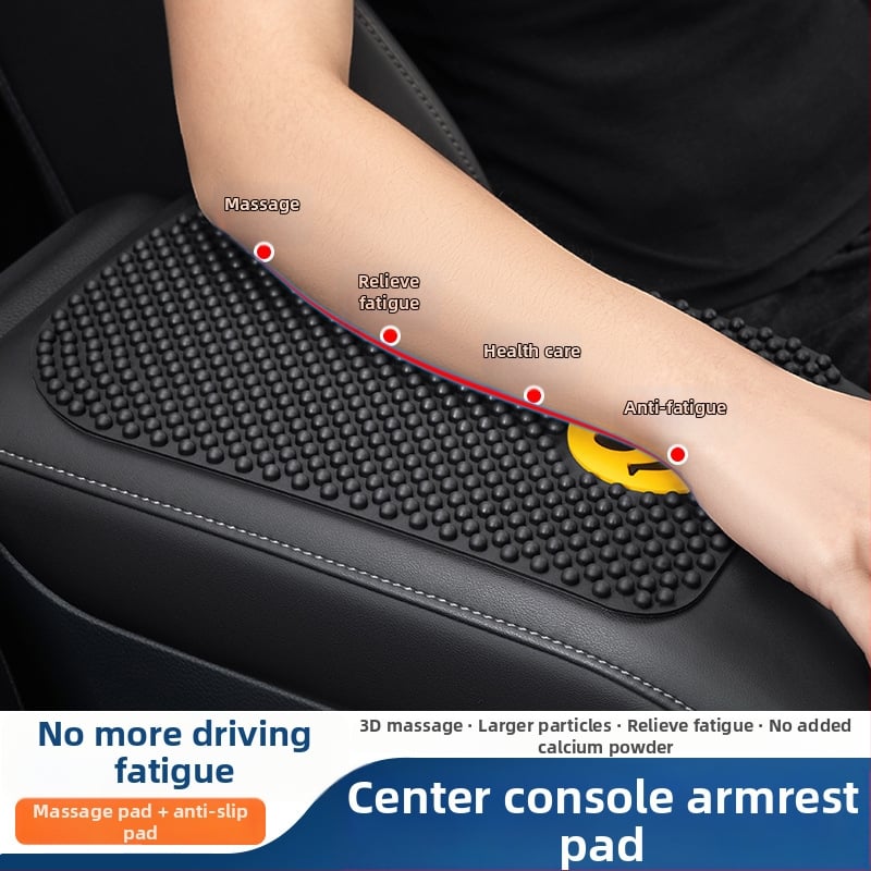 Centra konsoles roktura spilventiņš, karikatūras stila, masāža ar lieliem graudiem, pretslīdējošs mats automa tabulā, Bevis PVC, logotipa drukāšana, pielāgošana