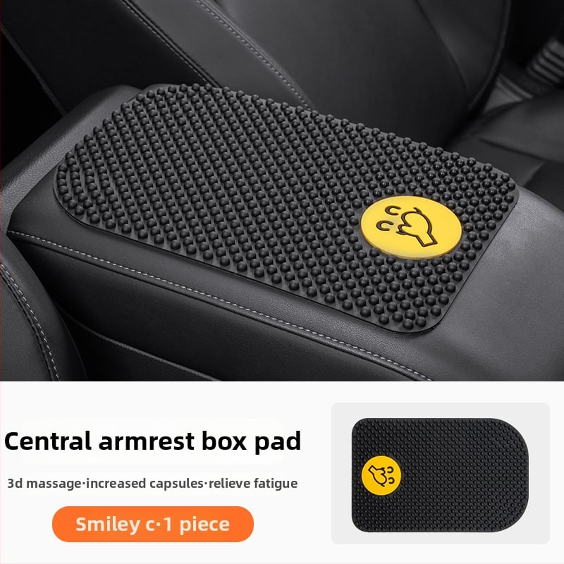 Centra konsoles roktura spilventiņš, karikatūras stila, masāža ar lieliem graudiem, pretslīdējošs mats automa tabulā, Bevis PVC, logotipa drukāšana, pielāgošana