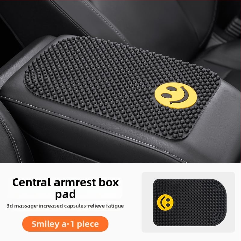 Centra konsoles roktura spilventiņš, karikatūras stila, masāža ar lieliem graudiem, pretslīdējošs mats automa tabulā, Bevis PVC, logotipa drukāšana, pielāgošana