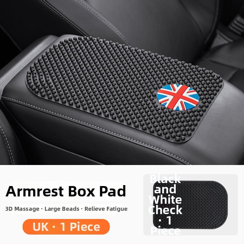 Centra konsoles roktura spilventiņš, karikatūras stila, masāža ar lieliem graudiem, pretslīdējošs mats automa tabulā, Bevis PVC, logotipa drukāšana, pielāgošana