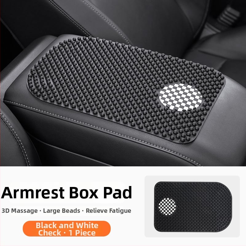 Centra konsoles roktura spilventiņš, karikatūras stila, masāža ar lieliem graudiem, pretslīdējošs mats automa tabulā, Bevis PVC, logotipa drukāšana, pielāgošana