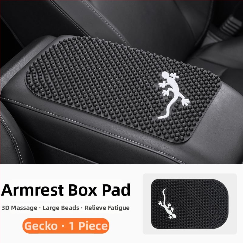 Centra konsoles roktura spilventiņš, karikatūras stila, masāža ar lieliem graudiem, pretslīdējošs mats automa tabulā, Bevis PVC, logotipa drukāšana, pielāgošana