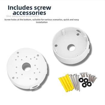 ABS пластмасов полусферичен таванен монтаж за охранителна камера с базова плоча и кутия за скриване на кабели
