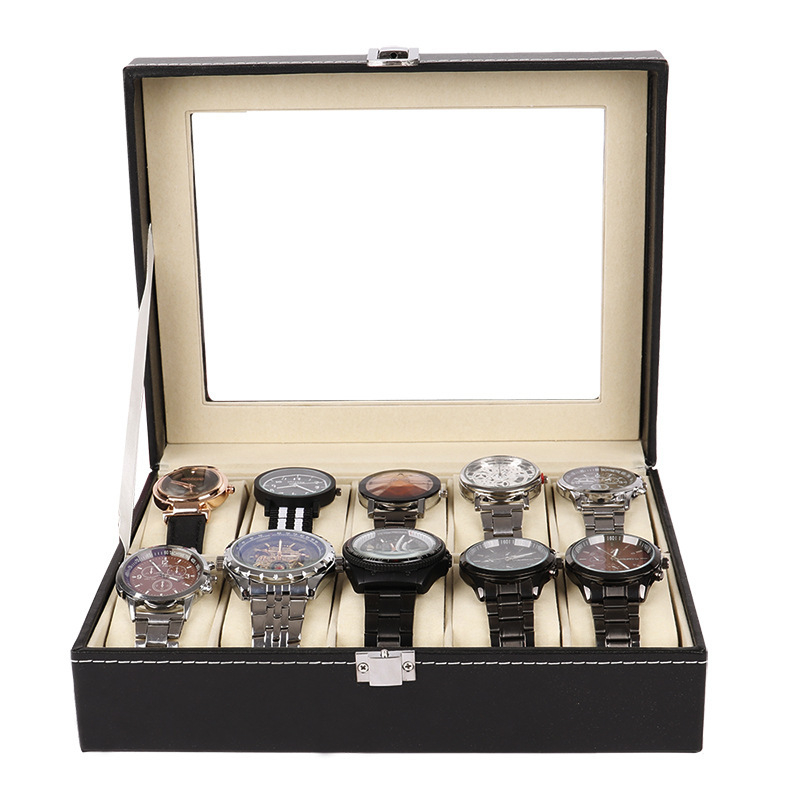 Кутия за часовници със шевна изработка и дъска с плътност, вътрешна кутия, пяна и сушилник, произход Zhejiang Jinhua