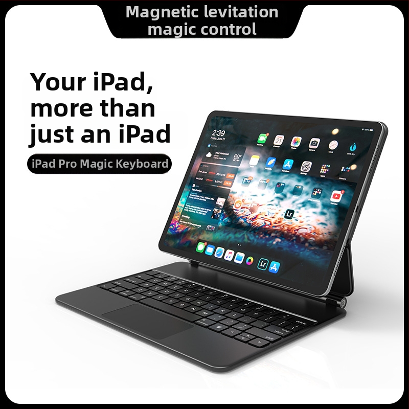 Tastatură wireless Bluetooth cu suport magnetic plutitor, compatibilă cu seriile iPad Pro și iPad Air, design ergonomic
