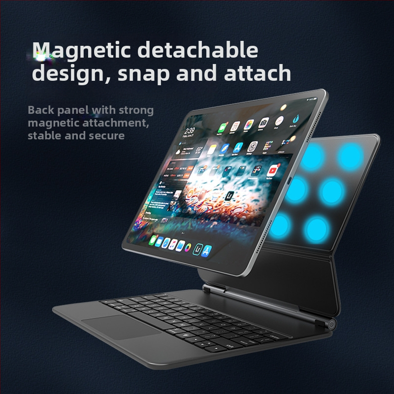 Tastatură wireless Bluetooth cu suport magnetic plutitor, compatibilă cu seriile iPad Pro și iPad Air, design ergonomic