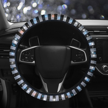 Automašīnas stūres pārsegs ar dimanta rakstu, poliesteris, universāla saskaņošana, praktisks