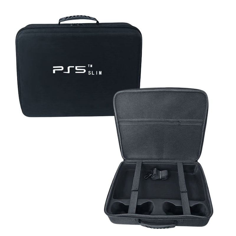 PS5 Slim калъф за съхранение с двойни дръжки – EVA твърд корпус, флексографски печат, 3C опаковка