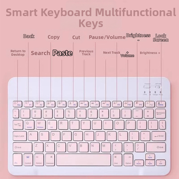 Безжична Bluetooth клавиатура и безшумна тънка преносима мишка за компютри, Android и iOS