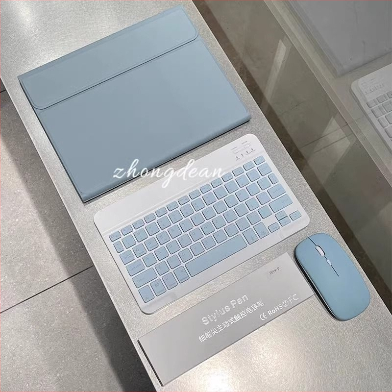 Безжична Bluetooth клавиатура и безшумна тънка преносима мишка за компютри, Android и iOS