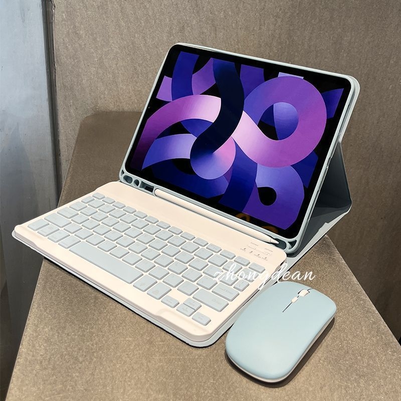 Безжична Bluetooth клавиатура и безшумна тънка преносима мишка за компютри, Android и iOS