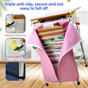 Veľká kapsa pre stôl – Veľká kapacita, Oxford látka, skladovacia funkcia, štýl študentského kampusu, vhodné pre strednú školu a vyššie