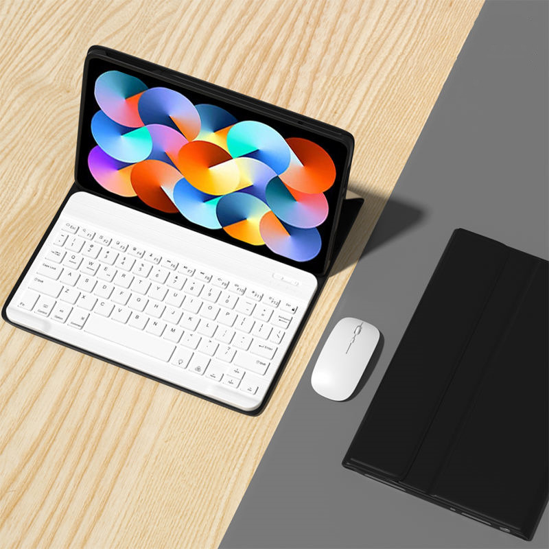 Ασύρματο Bluetooth πληκτρολόγιο με προστατευτικό δερμάτινο θήκη και ποντίκι για Redmi Pad SE; Bluetooth διεπαφή; μήκος καλωδίου 0.3 m; βάρος 0.82 kg