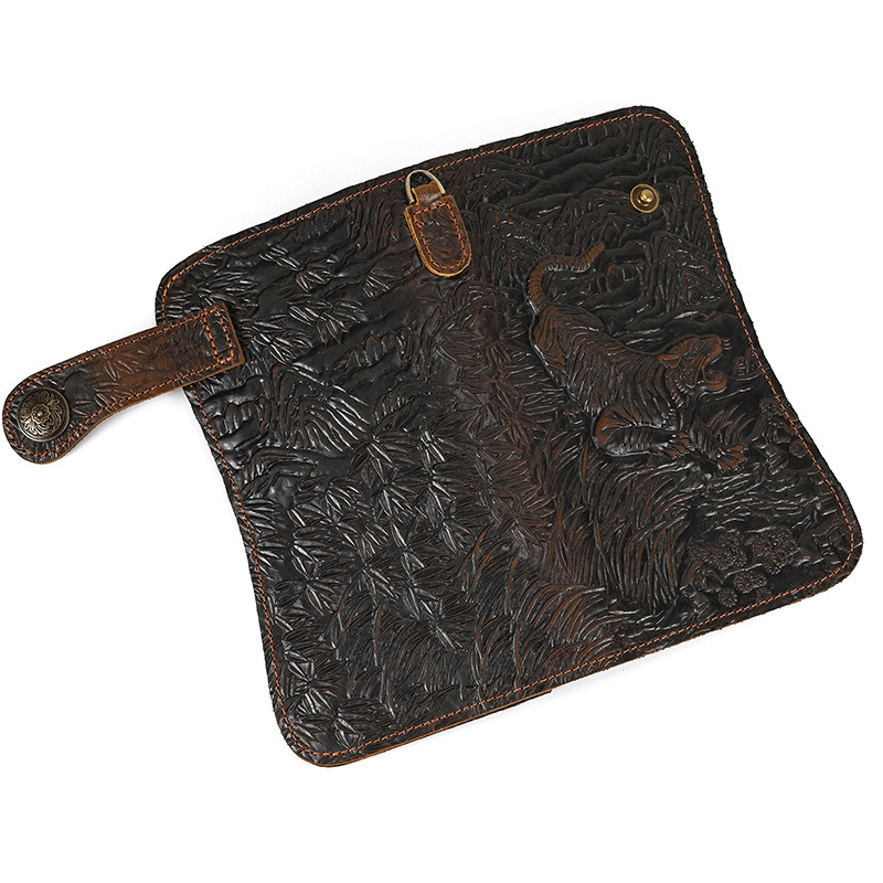 Vīriešu garais ādas portfelis no īstas ādas, bi-fold, pirmās kārtas liellādas āda, aizsardzība pret zādzību, izturīgs pret nolietošanos