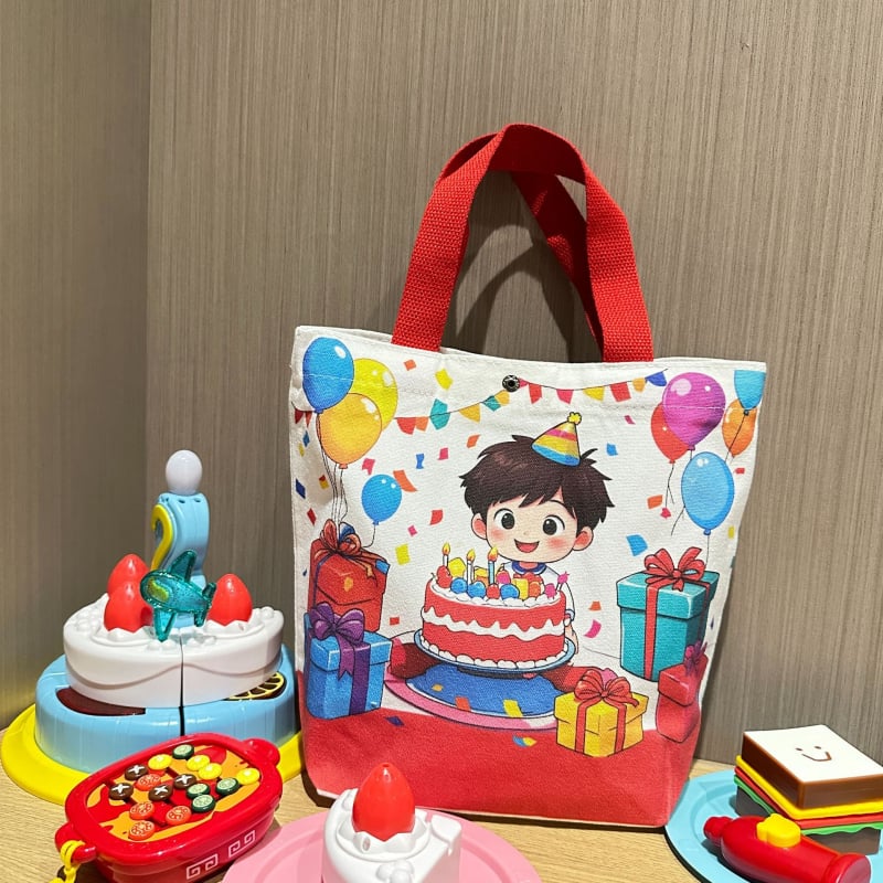 Карикатурна чанта от платно за деца — 55% памук + 45% полиестер, UV дигитален печат и ситопечат, персонализирана