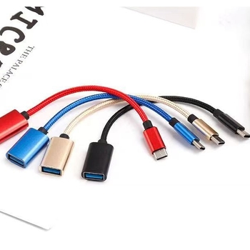 OTG najlonski pleteni adapter kabel USB-C za mobilne telefone i tablete, metalni kabel, USB flash disk i čitač kartica