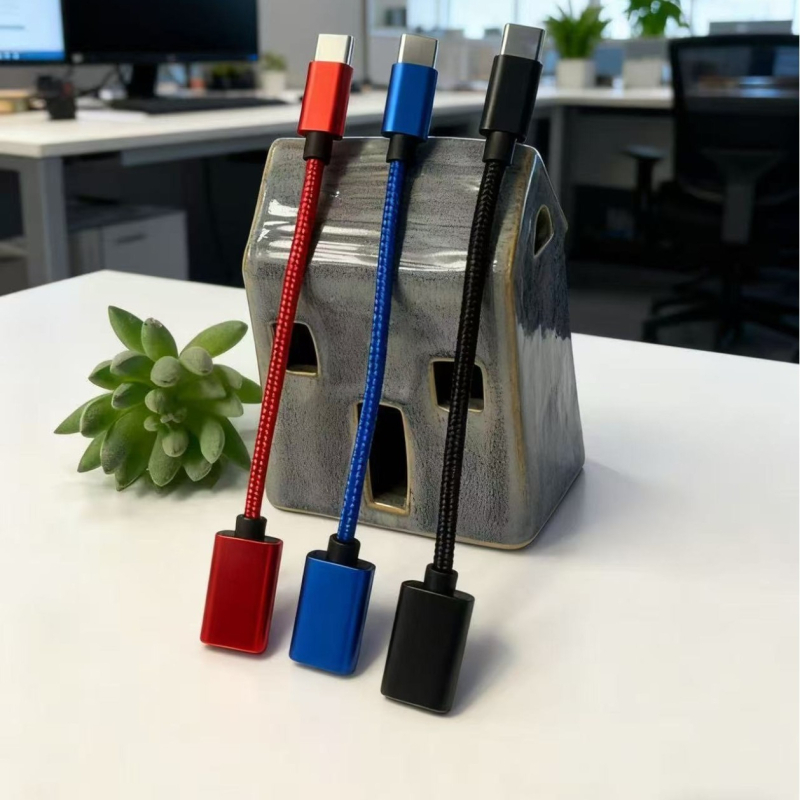 OTG najlonski pleteni adapter kabel USB-C za mobilne telefone i tablete, metalni kabel, USB flash disk i čitač kartica