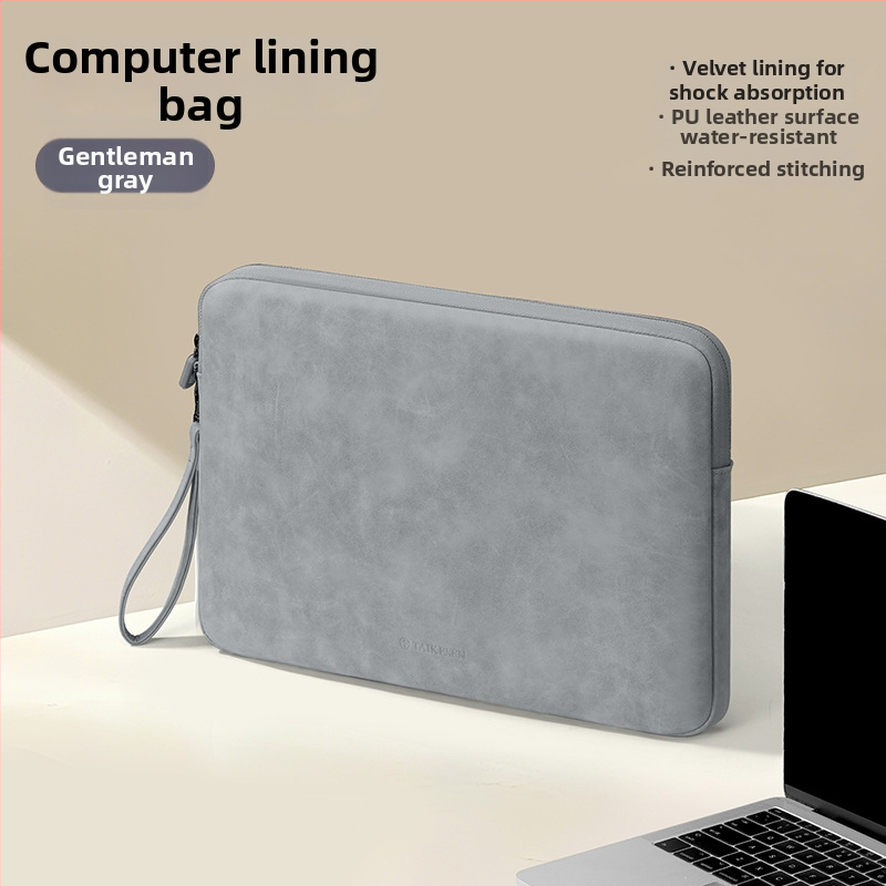 Tykson torbica za laptop 14 inča, vanjski PU materijal i podstava od poliester-pamuka, kompatibilna s Huawei, Apple MacBook Air, Lenovo, Xiaomi, gradski minimalizam, unisex