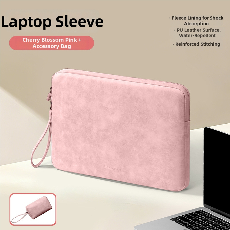Tykson torbica za laptop 14 inča, vanjski PU materijal i podstava od poliester-pamuka, kompatibilna s Huawei, Apple MacBook Air, Lenovo, Xiaomi, gradski minimalizam, unisex