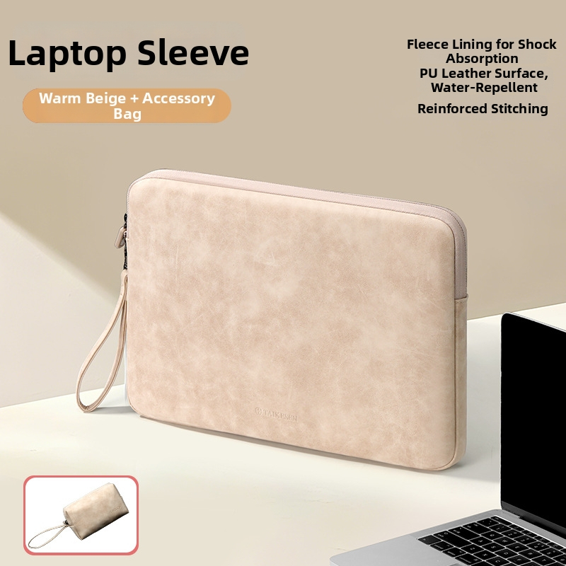 Tykson torbica za laptop 14 inča, vanjski PU materijal i podstava od poliester-pamuka, kompatibilna s Huawei, Apple MacBook Air, Lenovo, Xiaomi, gradski minimalizam, unisex