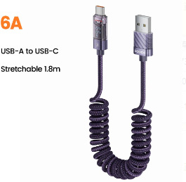 Toocki USB-C kabel s dvostrukim C iz aluminijske legure, digitalni zaslon, PD 100W, duljina 1,8 m