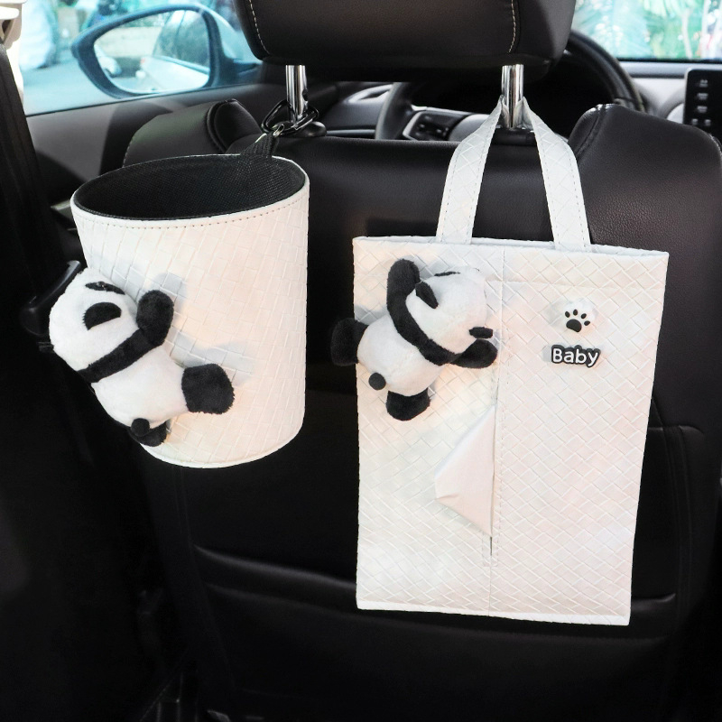 Δερμάτινο κρεμάστό κουτί χαρτοπετσετών αυτοκινήτου για την πλάτη του καθίσματος, αδιάβροχο θήκη αποθήκευσης με λαβή, παγκόσμια συμβατότητα