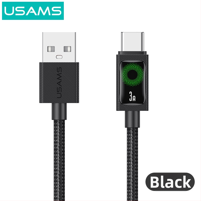 USB-C nabíjací kábel, pletený, 60W PD rýchle nabíjanie, dĺžka 1–2 m