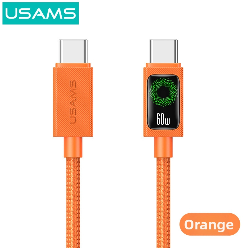 USB-C nabíjací kábel, pletený, 60W PD rýchle nabíjanie, dĺžka 1–2 m