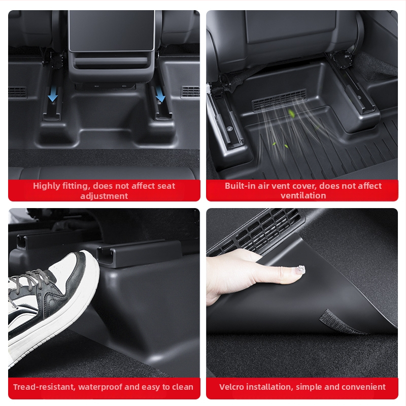 Tesla Model Y задна седалка Комплект защита на ъглите — ТПЕ, анти-удар подложка и панели на праговете, YS-01