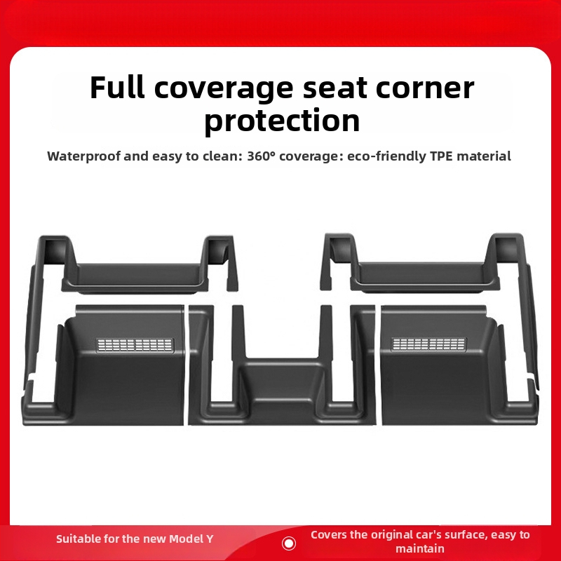 Tesla Model Y задна седалка Комплект защита на ъглите — ТПЕ, анти-удар подложка и панели на праговете, YS-01