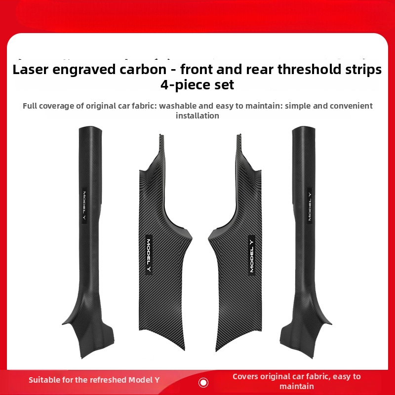 Tesla Model Y задна седалка Комплект защита на ъглите — ТПЕ, анти-удар подложка и панели на праговете, YS-01