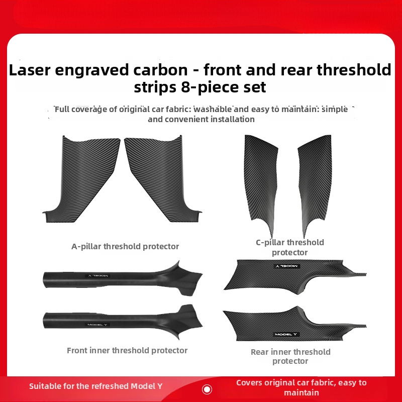 Tesla Model Y задна седалка Комплект защита на ъглите — ТПЕ, анти-удар подложка и панели на праговете, YS-01