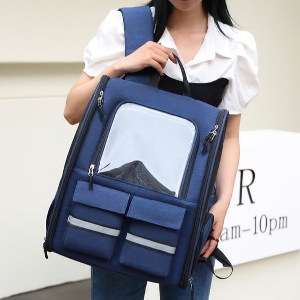 Чанта за домашни любимци от Oxford, вентилирана, сгъваема, среден капацитет, средна мекота