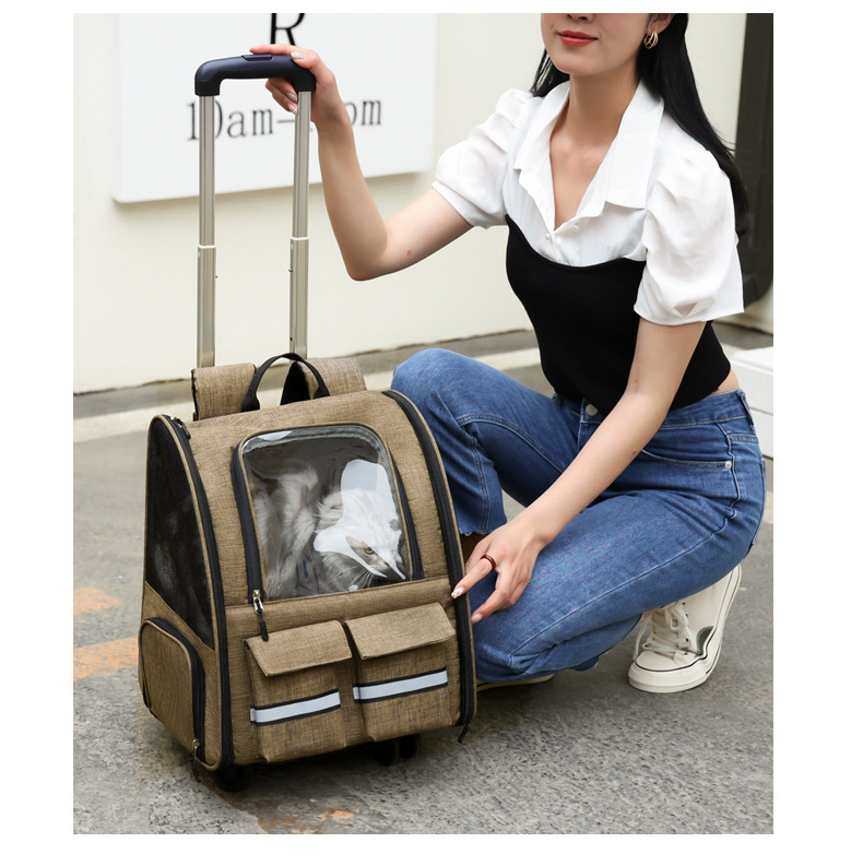 Чанта за домашни любимци от Oxford, вентилирана, сгъваема, среден капацитет, средна мекота