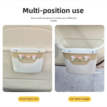 Kožený bočný úložný box na dvere auta, visací, vodotesný, na dážď a odpad, univerzálna kompatibilita