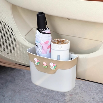 Kožený bočný úložný box na dvere auta, visací, vodotesný, na dážď a odpad, univerzálna kompatibilita