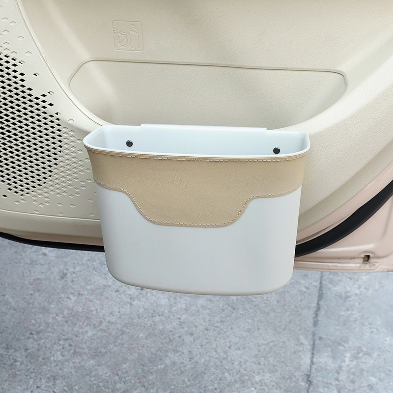 Kožený bočný úložný box na dvere auta, visací, vodotesný, na dážď a odpad, univerzálna kompatibilita