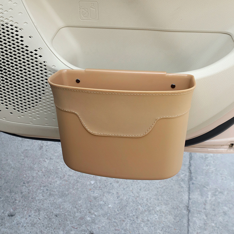 Kožený bočný úložný box na dvere auta, visací, vodotesný, na dážď a odpad, univerzálna kompatibilita