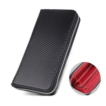 Garš vīriešu maciņš no mikrošķiedras ādas, zāliena matu raksts, pilsētas vienkāršība, odere no regenerētās ādas