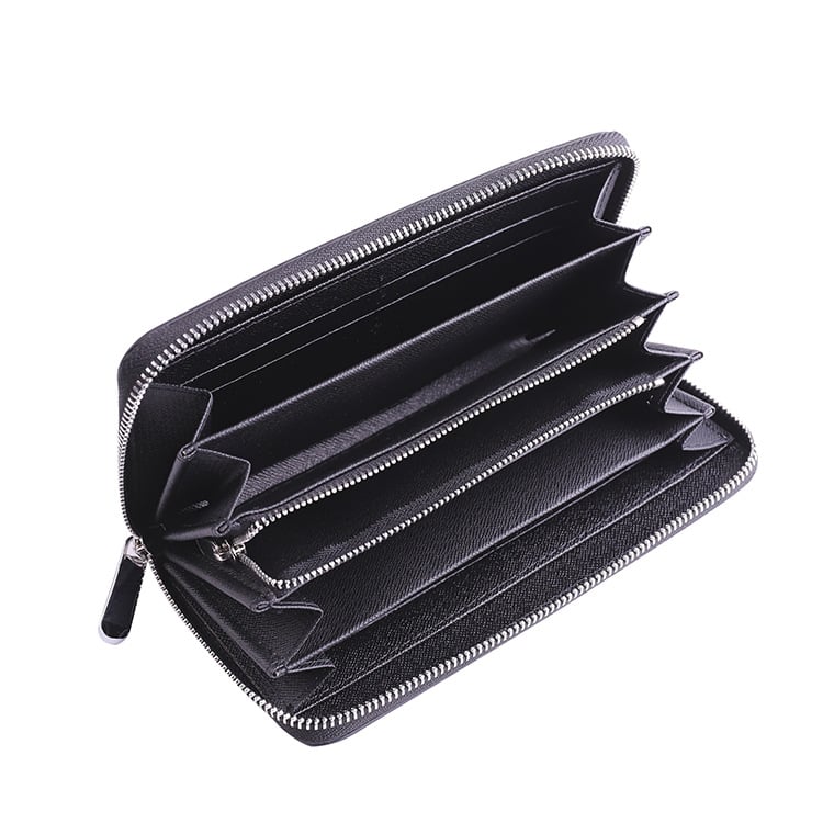 Garš vīriešu maciņš no mikrošķiedras ādas, zāliena matu raksts, pilsētas vienkāršība, odere no regenerētās ādas