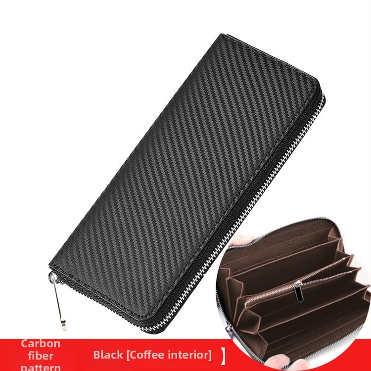 Garš vīriešu maciņš no mikrošķiedras ādas, zāliena matu raksts, pilsētas vienkāršība, odere no regenerētās ādas