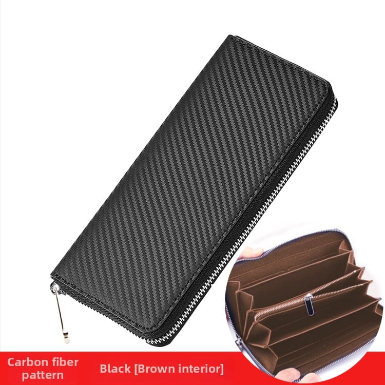 Garš vīriešu maciņš no mikrošķiedras ādas, zāliena matu raksts, pilsētas vienkāršība, odere no regenerētās ādas