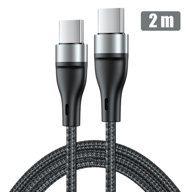 PD60W Type-C плетен кабел за данни и зареждане, Бързо зареждане, с един конектор