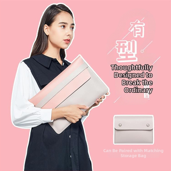 Obal na MacBook s vnútornou kapsou na počítač — PVC povrch, vnútorná podšívka z umelej kože, vodotesný a odolný voči opotrebeniu