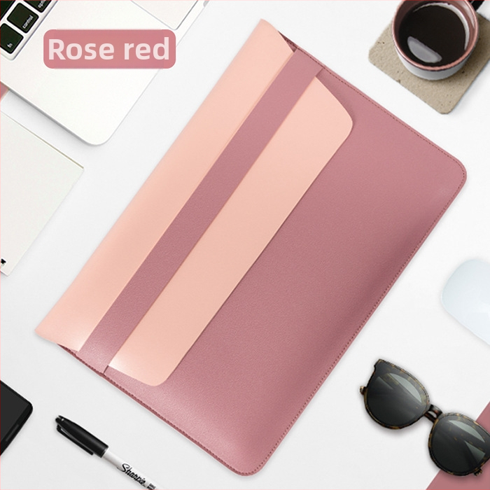 Obal na MacBook s vnútornou kapsou na počítač — PVC povrch, vnútorná podšívka z umelej kože, vodotesný a odolný voči opotrebeniu