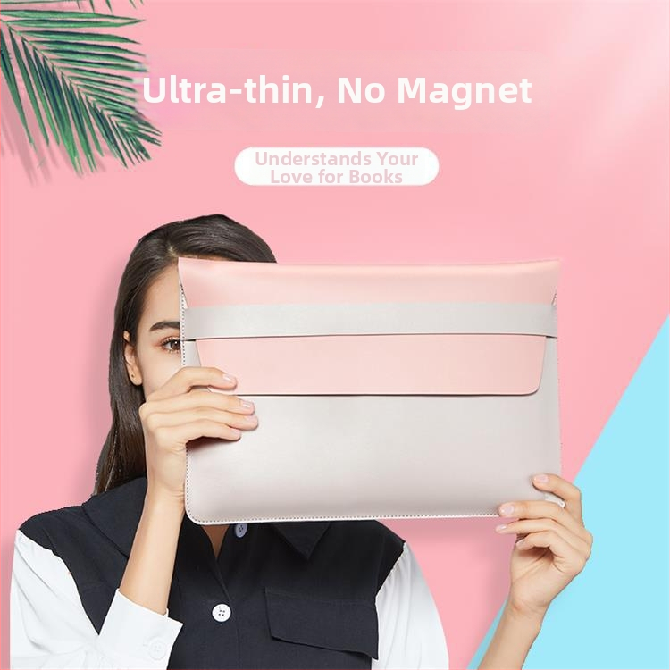 Obal na MacBook s vnútornou kapsou na počítač — PVC povrch, vnútorná podšívka z umelej kože, vodotesný a odolný voči opotrebeniu